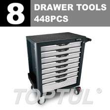 PRO-PLUS SERIES W/8 Drawer Tool Trolley -448PCS  8 DRAWER TOOLS 