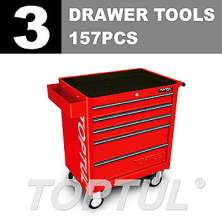 W/5 Drawer Tool Trolley -157PCS GENERAL SERIES 3 DRAWER TOOLS