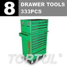 GENERAL SERIES W/3-Drawer Tool Chest+W/7-Drawer Tool Trolley -333PCS 8 DRAWER TOOLS