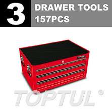 GENERAL SERIES W/3-Drawer Tool Chest-157PCS 3 DRAWER TOOLS