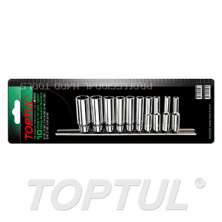 SIZE(inch) 10PCS -1/4" DR. 12PT Deep Socket Rail Set 0