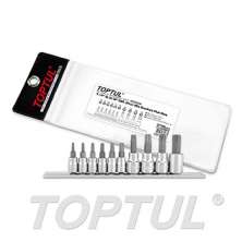 SIZE(T) 10PCS -1/4"&3/8" DR. Star Bit Socket Rail Set 0