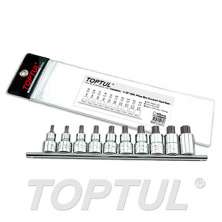 SIZE(M) 10PCS -1/2" DR. Ribe Bit Socket Rail Set 0