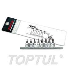 SIZE(T) 8PCS -1/4" DR. Pentacle Bit Socket Rail Set 0