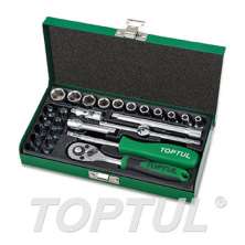 SIZE(mm) 27PCS -1/4" DR. 6PT&12PT Socket Set