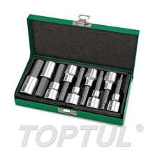 SIZE(mm) 9PCS 1/2" DR. Long Hex Bit Socket Set 0