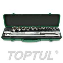 SIZE(mm) 15 PCS -1/2" DR. 6PT Flank Socket Set