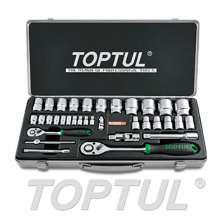 SIZE(mm) 34PCS -1/4" & 1/2" DR. 6PT Socket Set