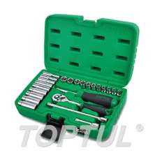 SIZE(mm) 24PCS -Professional Grade 1/4" DR. 6PT Flank Socket Set