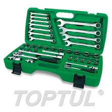 SIZE(mm) 42PCS -Professional Grade 1/4" & 1/2" DR. 6PT Flank Socket Wrench Set