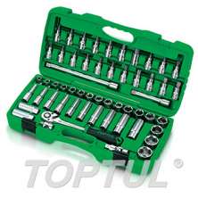 SIZE(mm) 55PCS -Professional Grade 1/2" DR. 6PT Flank Socket Set 0