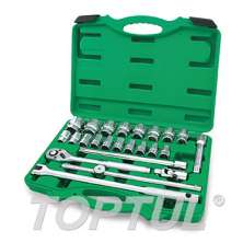 SIZE(mm) 24PCS -Professional Grade 1/2" DR. 6PT&12PT Flank Socket Set