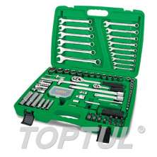 SIZE(mm) 106PCS -Professional Grade 1/4" & 1/2" DR. 6PT Flank Socket Wrench Set