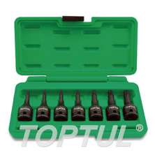 SIZE(T) 7PCS -3/8" DR. Star Bit Impact Socket Set