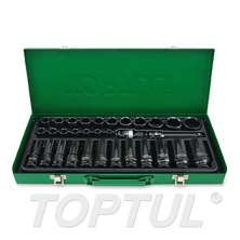 SIZE(mm) 32PCS -1/2" DR. 6PT Flank Impact Socket Set