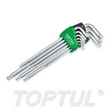 SIZE(T) 9PCS -Extra Long Type Ball End Star & Tamperproof Key Wrench Set