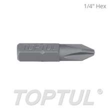 1/4" Hex Shank Phillips Insert Bits 0