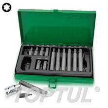 15PCS 1/2" DR. Hex Shank Star Insert Bit Set