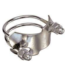 1 1/2 in. Size Stainless Steel 304 Spiral Double Bolt Clamp for Counterclockwise Spiral Hose 0